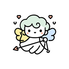 Minimal Cute and pastel Valentine Element for decoration of cupid
