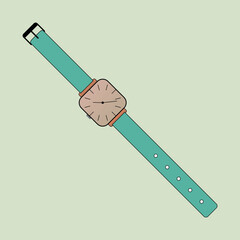 Wrist watch vector. Fashion accessories illustration.