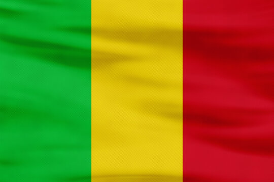 Mali Flag - Country Green, Yellow, Red Vertical Stripes