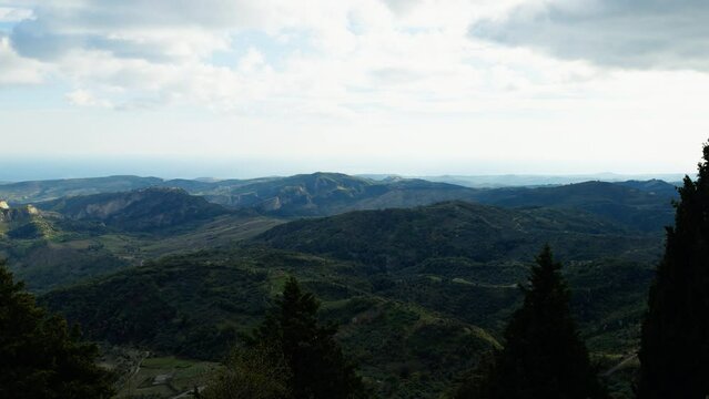 Panoramic view of a relaxing natural landscape 