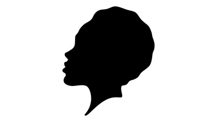 Fototapeta na wymiar Young beautiful African American woman, black isolated silhouette