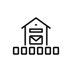 Black line icon for pin code 