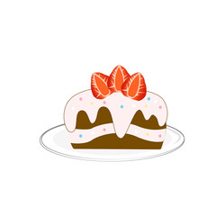 Cartoon anime  cake with strawberry butter cream