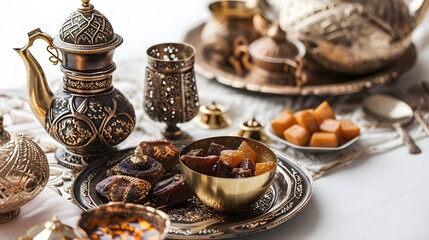 Ramadan Design Essentials High-Quality Images on White Background - obrazy, fototapety, plakaty