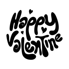 Happy Valentine Typography with Heart