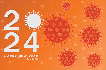 new year 2024 medical background , vector illustration.