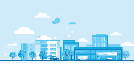hospital environment in a vector art piece showcasing sterile and well-maintained spaces. 
