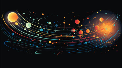 Obraz premium cosmic elements such as planets and stars in a harmonious composition.