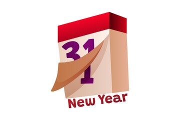 New Year Calendar Sticker Design