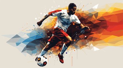 football players in a vector art piece showcasing moments of skillful ball control, accurate passing, and strategic positioning. 