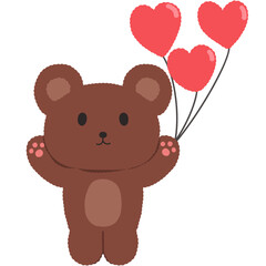 bear holding balloons