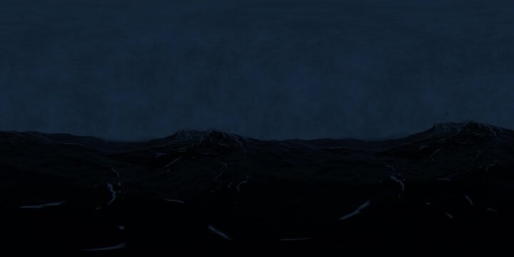 360 VR video Stormy Ocean night.