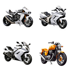 Obraz premium set collection touring motorbike Artificial Intelligence Generative