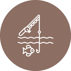 Fishing Holiday Line Icon