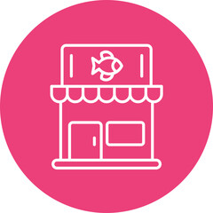 Fishing Gear Shop Line Icon