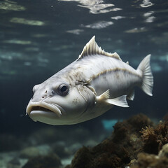 Halibut Epic Expedition into the Grandeur and Conservation Symphony of Oceanic Giants ai generated