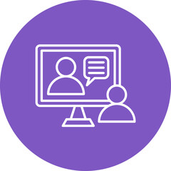 Video Interview Line Icon
