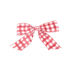 Checkered ribbon gift bow