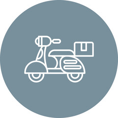 Delivery On Bike Line Icon