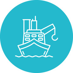 Cargo Barge Line Icon