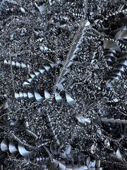 Metal shavings in a milling machine,Steel scrap materials recycling