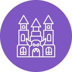 Haunted House Line Icon
