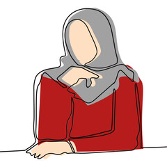 monolined sitting woman illustration