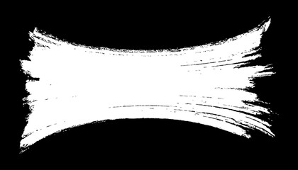 Curve white paintbrush. Brush strokes template. Grunge design element. White watercolor texture brushstroke. Dirty distress texture banner. Grungy frame. Vector illustration