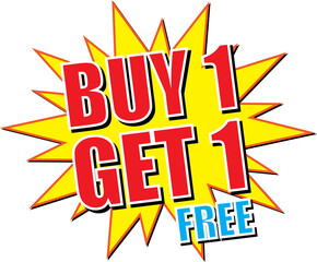 Buy one get one free label design