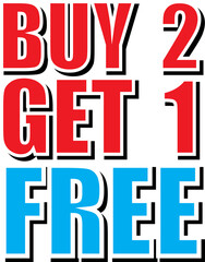 Buy two get one free label design