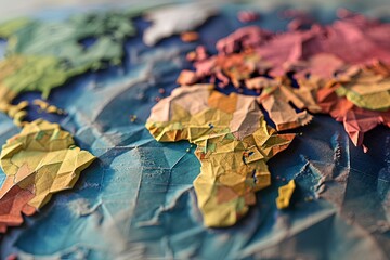 A map of the world, origami style. generative AI
