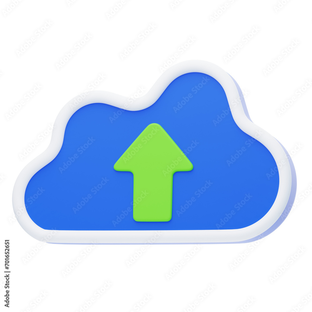 Poster 3d cloud uploading. server, database server. 3d illustration, 3d element, 3d rendering. 3d visualiza
