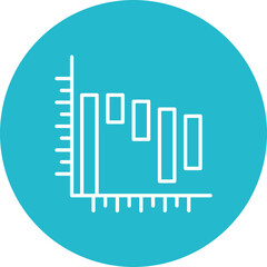 Waterfall Graph Line Icon