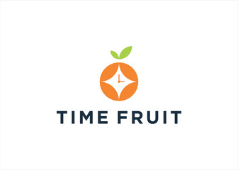 Fruit orange and story time logo design vector illustration