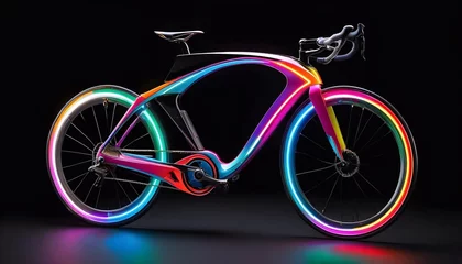 Foto op Plexiglas "Glowing Bicycle: A Futuristic Ride" © Kalpesh