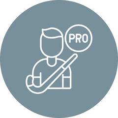 Professional Hockey Player Male Line Icon