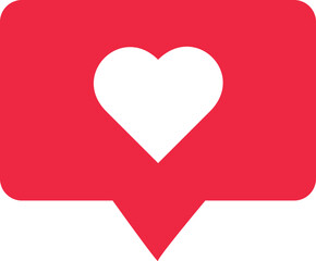 White heart in a speech bubble