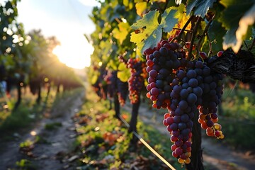 bunch of grapes on vine