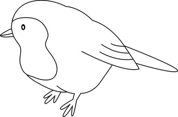 Robin bird, cartoon, drawn with simple lines, doodle, hand-drawn with a simple and smooth style. The robin bird is cute