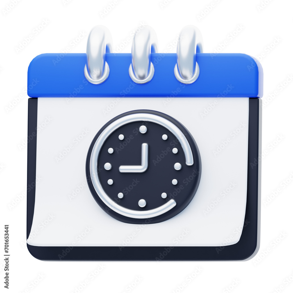 Poster event management 3d calendar interface. innovative time organization. 3d illustration, 3d element, 3