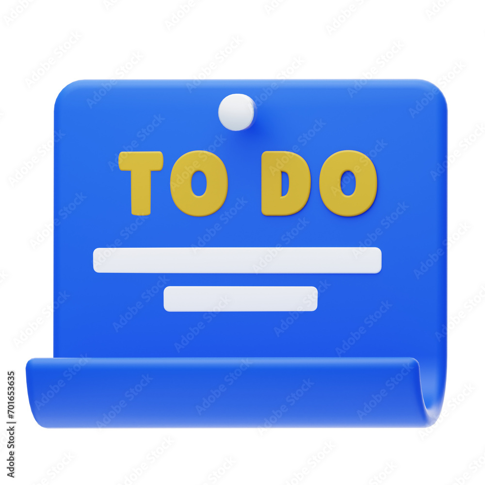 Poster immersive task organization 3d to-do list. navigating productivity. 3d illustration, 3d element, 3d 