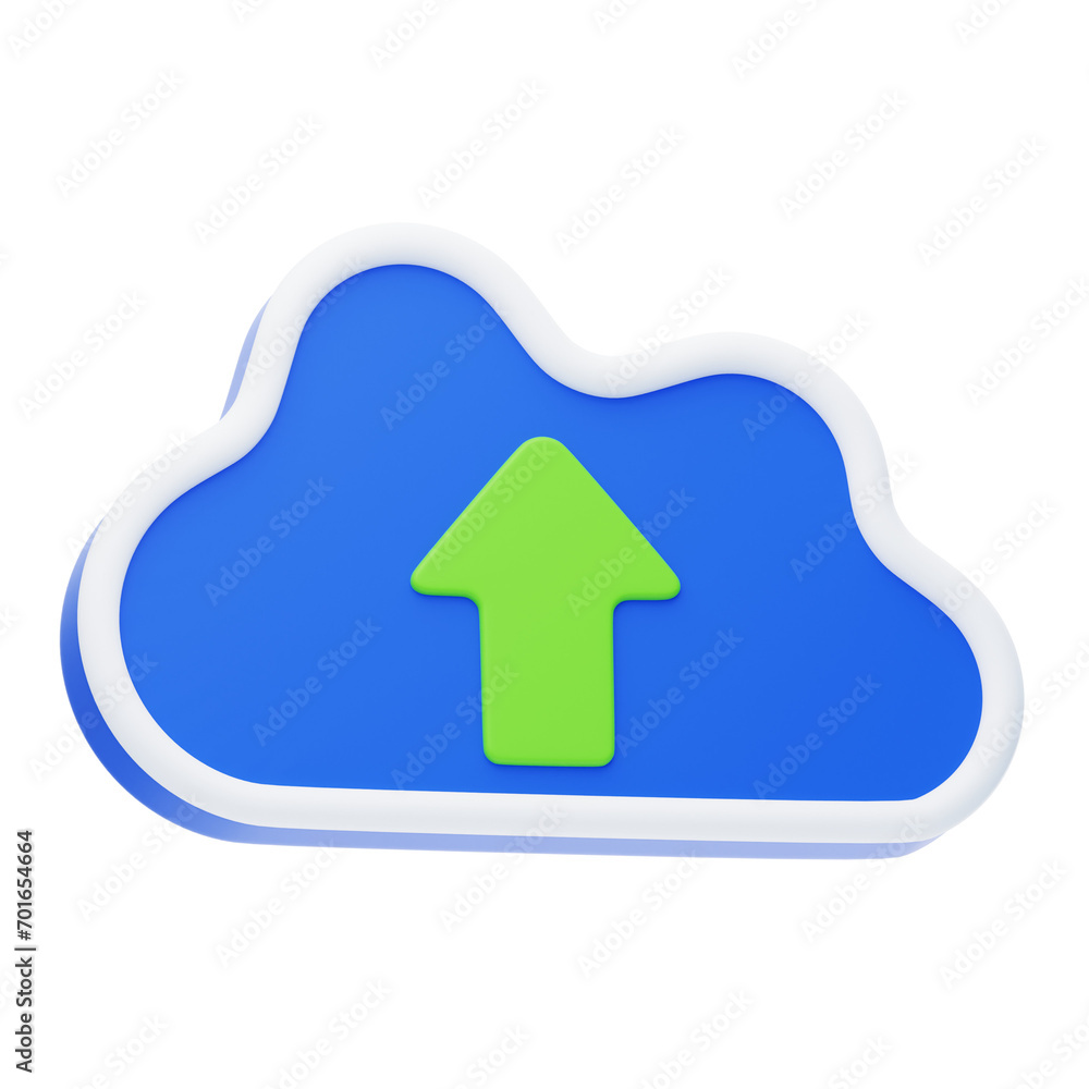 Poster 3d cloud uploading. server, database server. 3d illustration, 3d element, 3d rendering. 3d visualiza