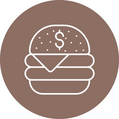 Budget Eating Line Icon