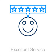 Excellent service and service icon concept