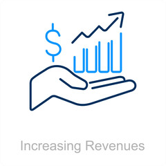 Increasing Revenues and growth icon concept