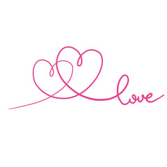 pink heart on white icon