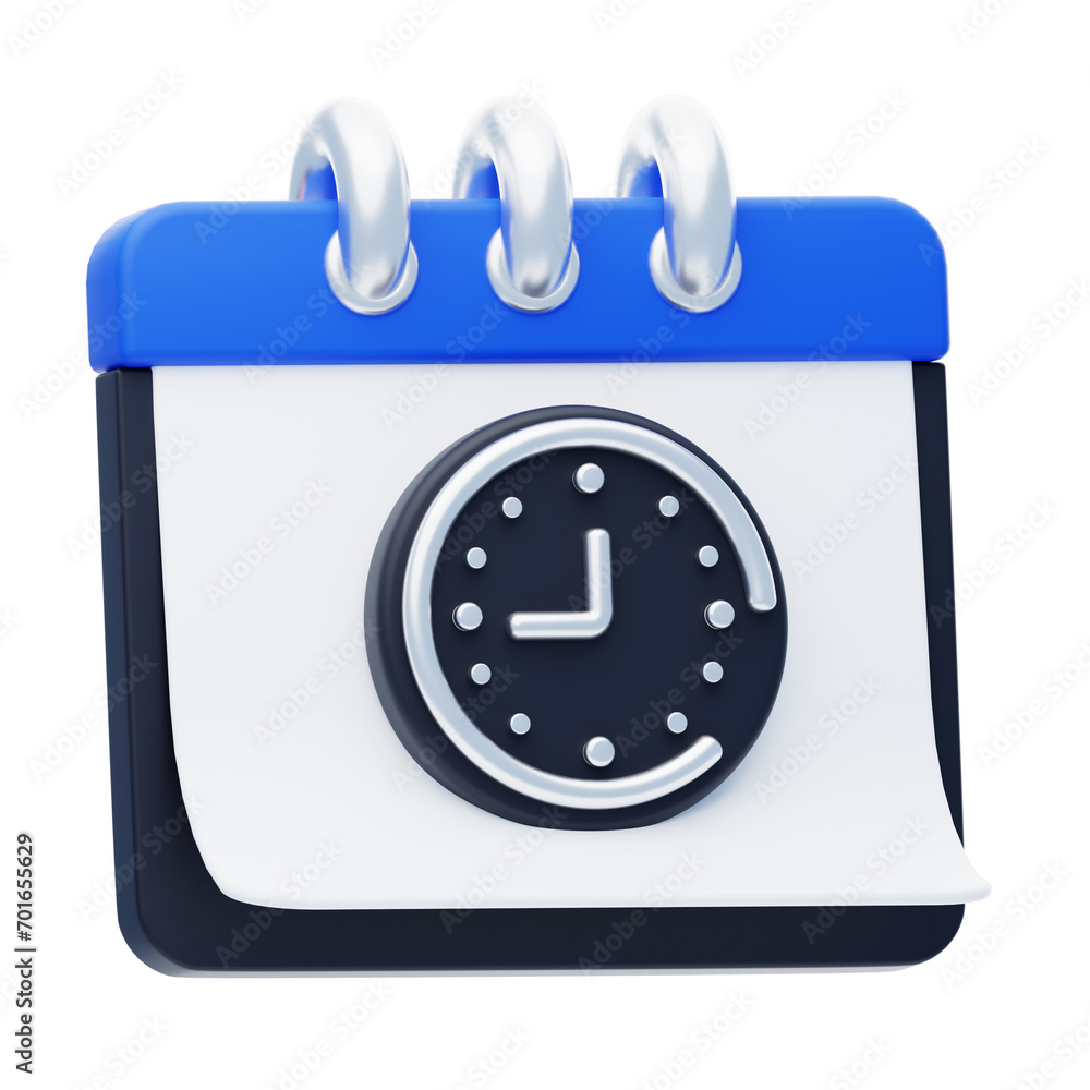 Poster event management 3d calendar interface. innovative time organization. 3d illustration, 3d element, 3