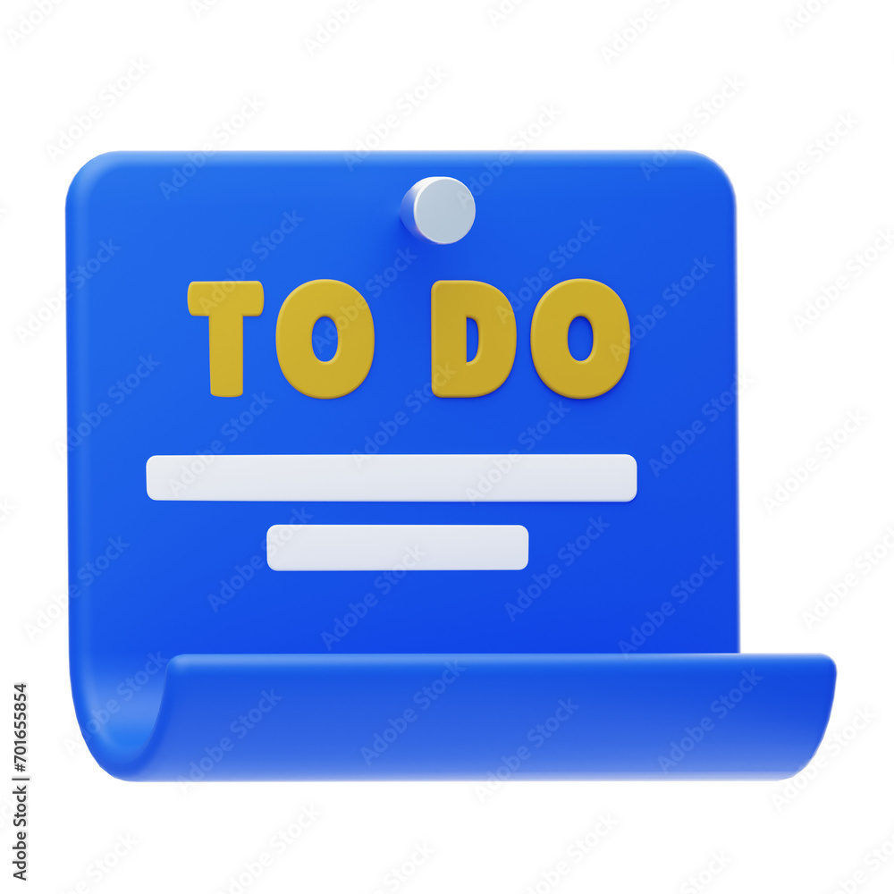 Poster immersive task organization 3d to-do list. navigating productivity. 3d illustration, 3d element, 3d 