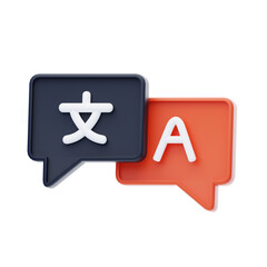 Obraz premium 3D Translator. Languages. 3d illustration, 3d element, 3d rendering. 3d visualization isolated on a transparent background