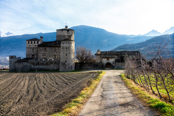 Castle of Sarriod de La Tour Aosta Valley front view